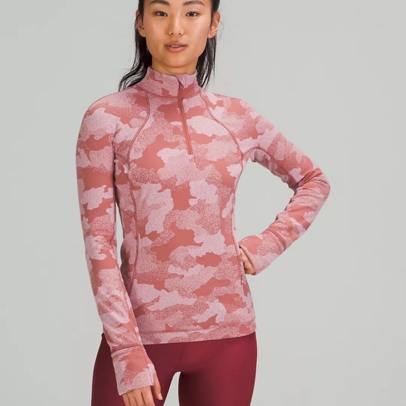 It's Rulu Run Half-Zip - Heritage Speckle Camo Jacquard Soft Cranberry Pink - 6 - Picture 2 of 8